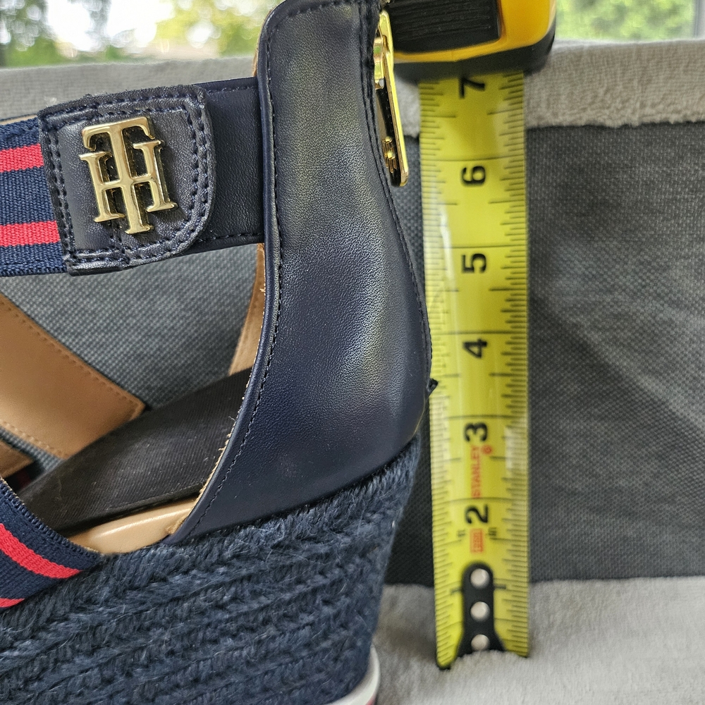 Tommy Hilfiger Blue and Red Wedge Sandals Sporty Design - Picture 7 of 7